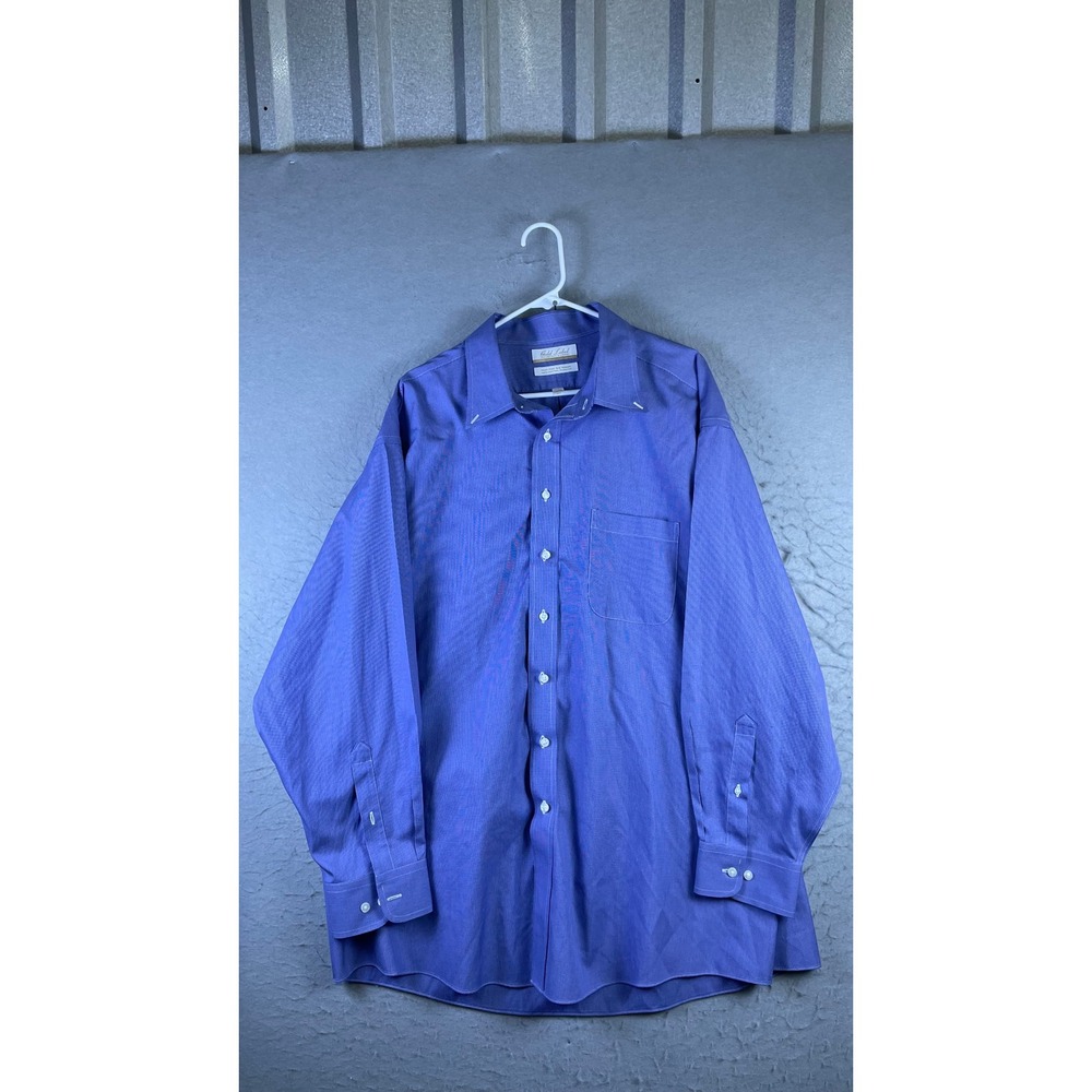 Roundtree & Yorke Dress Shirt Mens 18.5 34/35 Purple Excellent Gold Label Big
